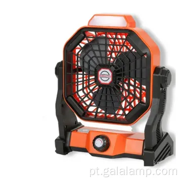 Poderoso ventilador portátil com luz de acampamento embutida